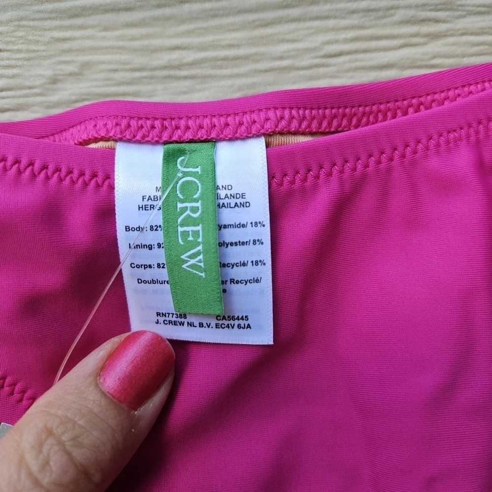 NWT J. Crew hot pink Heritage 1989 high-leg bikini bottom small